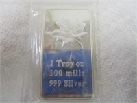 One Troy OZ Silver Bar 100 Mills