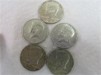 Five Kennedy Halves 40% Silver