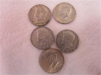 Five Kennedy Halves 40% Silver