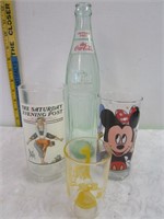 Vintage Glasses And  Bottle