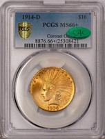 $10 1914-D PCGS MS66+ CAC