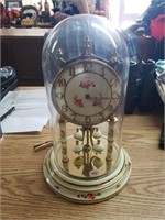 Cream, Glass & Brass Anniversary Clock