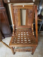 Wooden upper cane chair
