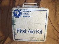 OLD METAL WALL MOUNT  -- FIRST AID KIT BOX