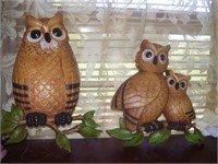 VINTAGE HOME INTERRIOR OWL WALL PLAQUES