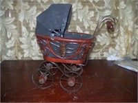 SMALL DECORATIVE BABY CARRIAGE