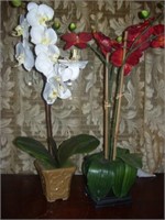 2 SILK FLOWER ORCHIDS - 24" TALL