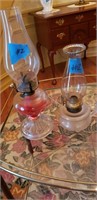 2 Glass Kersosene Lamps