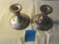 2 Sterling Candle Holders - 3.5"