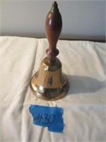 Brass Bell With Wooden Handle - 7" x 3 5/8"