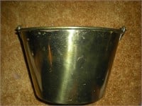 Brass Bucket W/ Copper Rivets & Rod Iron Handle