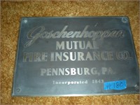 Goschenhoppen Metal Advertising Sign