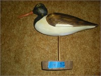 Wood Carved Shore Bird Oster Catcher