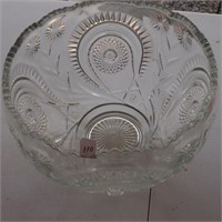 Elegant Cut Glass Punch Bowl