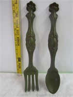 Ceramic Green Fork And Spoon