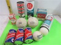 Vintage Tennis,softball,& handballs