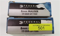 4- ROUNDS FEDERAL 8MM MAUSER AMMO