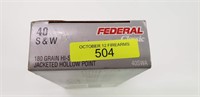 50- ROUNDS FEDERAL CLASSIC 40 S&W AMMO