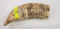 INSCRIBED 1831 NAUTICAL SCRIMSHAW WHALES TOOTH