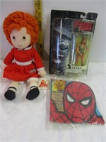 Annie Doll,Spiderman Book,Planet of the Apes toy