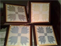 4 Framed quilt squares