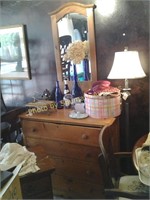Vintage pine dresser w/mirror