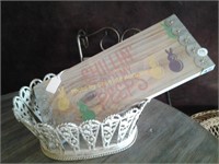 Metal basket and painted Easter plaque
