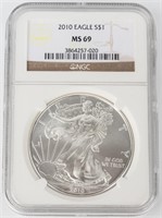 Coin 2010 American Silver Eagle NGC MS69