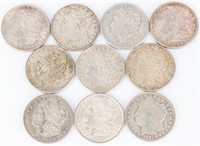 Coin 10 Morgan Silver Dollars 1921-P & S
