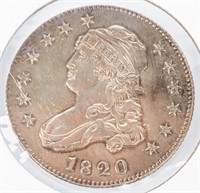 Coin 1820 Large "0" Bust Half Dollar Brilliant Unc