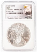 Coin 2016 American Silver Eagle NGC MS69
