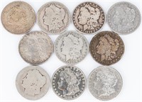 Coin 10 Morgan Silver Dollars Mixed Dates & Grades