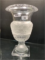 LARGE CRYSTAL DECORATED VASE WITH BERRIES AND