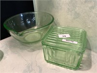 1X MIXING BOWL AND 1 BUTTER DISH - BOTH