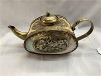 BONE AND SHELL ORIENTAL MADE TEAPOT