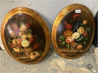 PAIR OF FRENCH STYLE DOMED STILL LIFES