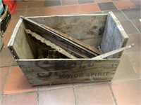 SHELL OIL CRATE AND ASSORTED VINTAGE HINGES