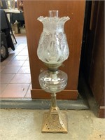 REPRODUCTION BRASS AND GLASS VICTORIAN