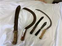 MACHETTE, SYTHES AND VINTAGE KNIVES