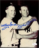Whitey Ford and Mickey Mantle Photo Signed