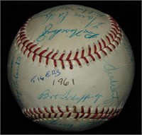 1961 Detroit Tigers Team Signed Baseball w/JSA LOA