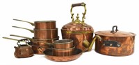 (10) COLLECTION OF FRENCH COPPER KITCHEN ITEMS