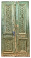 FRENCH COLONIAL PAINTED PINE DOUBLE DOORS