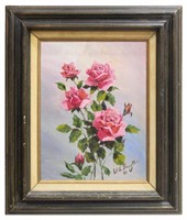 WILLIAM SLAUGHTER (TX, 1923-2003) ROSES PAINTING