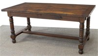 SPANISH OAK REFECTORY TABLE WITH DRAWERS