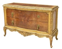 SPANISH PARCEL GILT & PAINTED TWO-DRAWER COMMODE
