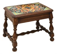 CALIFORNIA MISSION TILE-TOP WALNUT TABLE