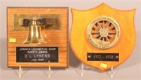 2 Safety Award Plaques, One Marked PRR