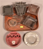 6-PRR Stamped Ash Trays.