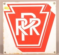PRR Enameled Sign, Mkd On The Back-Angle Rooney L